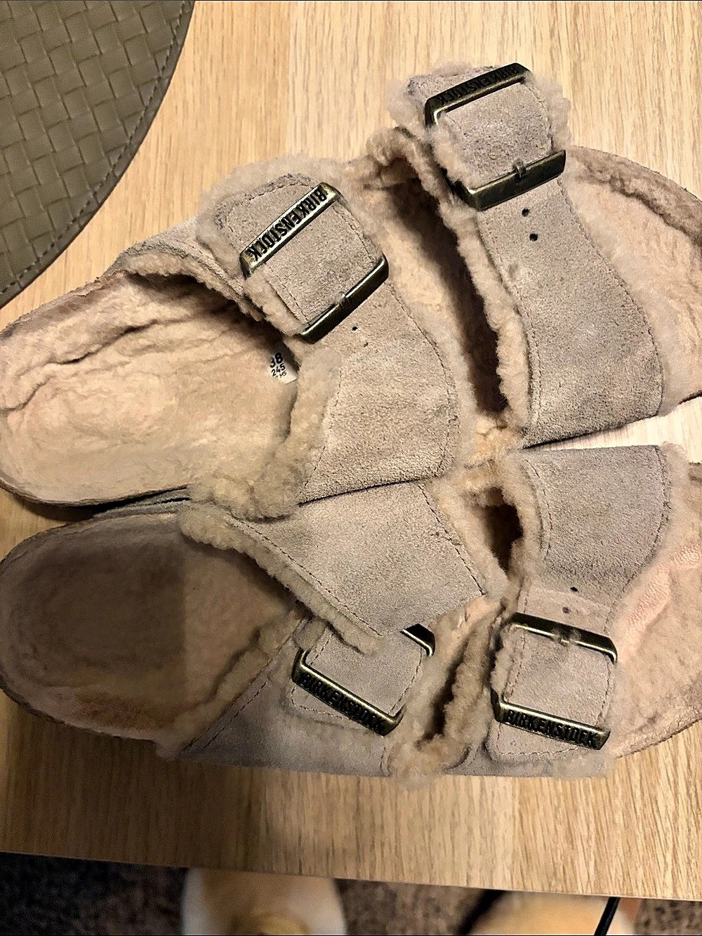Birkenstock Arizona Shearling Sandals Beige & Brown EU 38